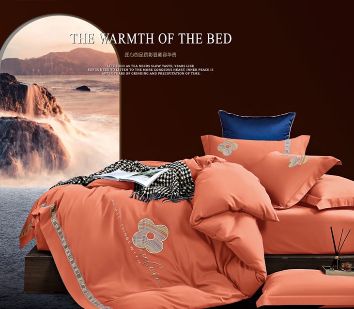 100支长绒棉磨毛刺绣四件套英伦风情系列